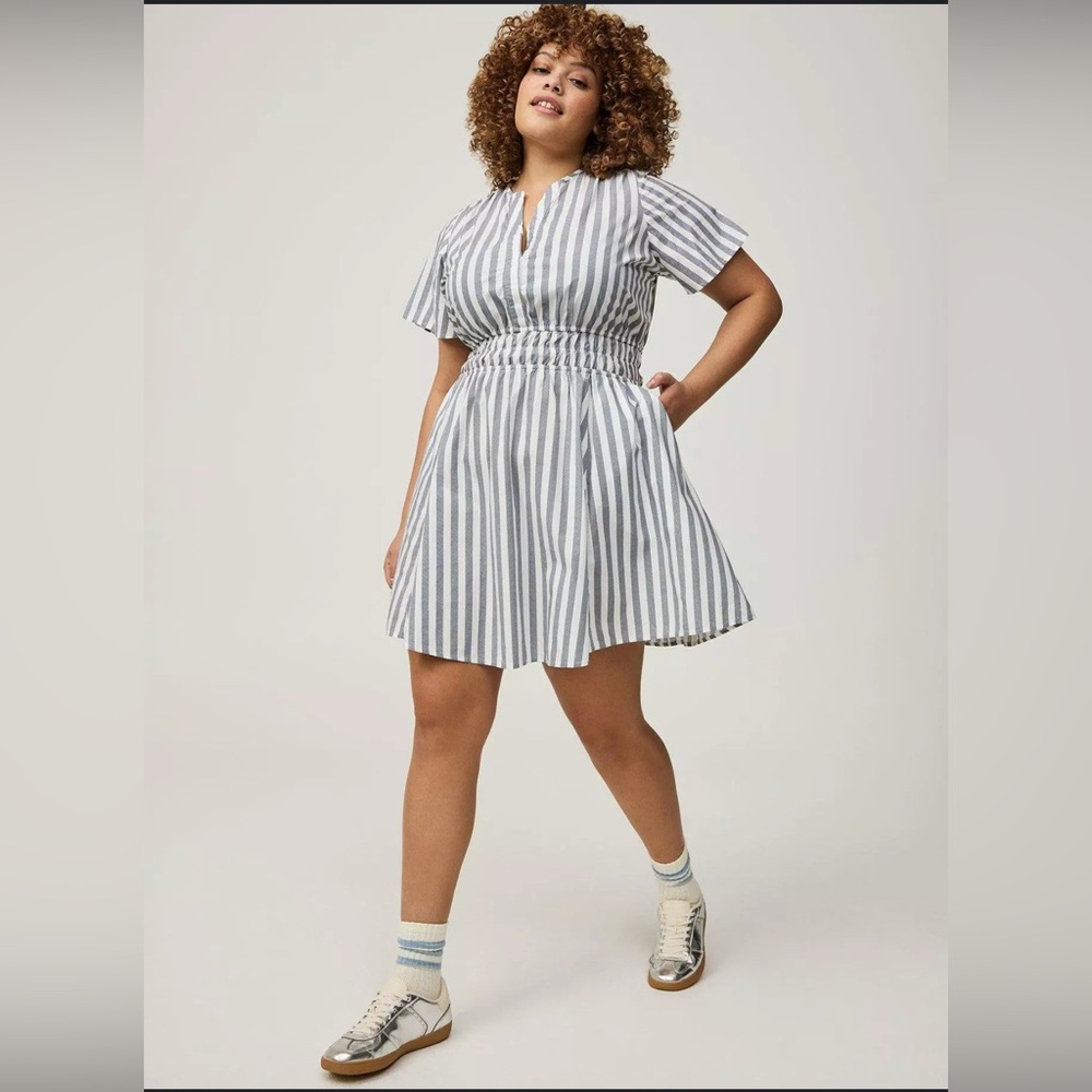 Torrid Navy and White Striped Dress - Picture 3 of 4